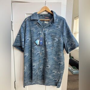 Blue Wave Pattern Men's Shirt